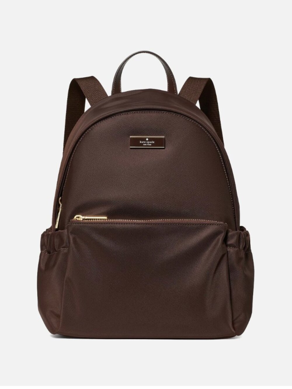 New Kate Spade New York Carter Nylon Dome Backpack Hot Fudge